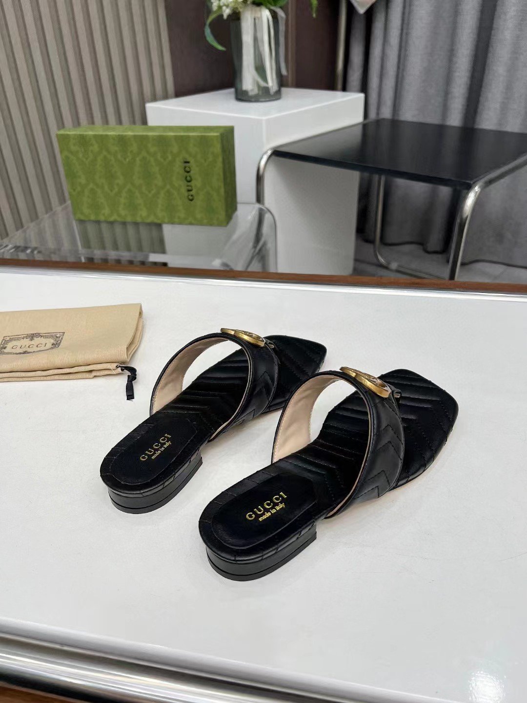 Gucci Double G Marmont Thong Sandals - Image 5
