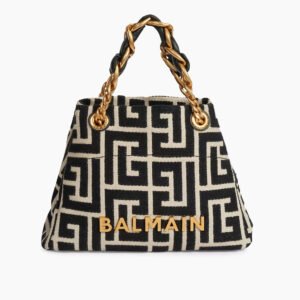 Balmain 1945 Soft Cabas Monogram Jacquard Tote Bag