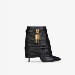 Shark Lock Stiletto Ankle Boots