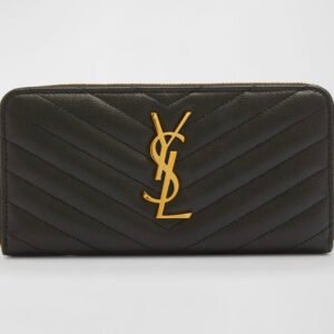 YSL Monogram Zip Around Wallet