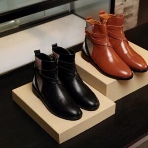 Burberry Pryle Esquestrian Check Ankle Booties